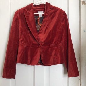 Worthington orange velvet jacket
